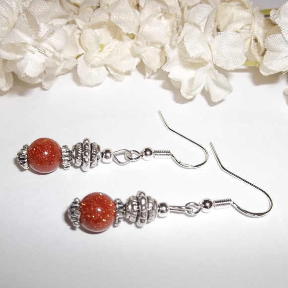 Earrings Sandstone Orange Sparkly Dangle NWT 4092 - Picture 4 of 8